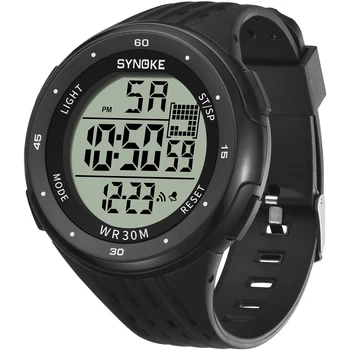 Synoke relógio masculino digital esportivo, à prova d'água com visor led visor visor grande eletrônico cronógrafo xfcs 3