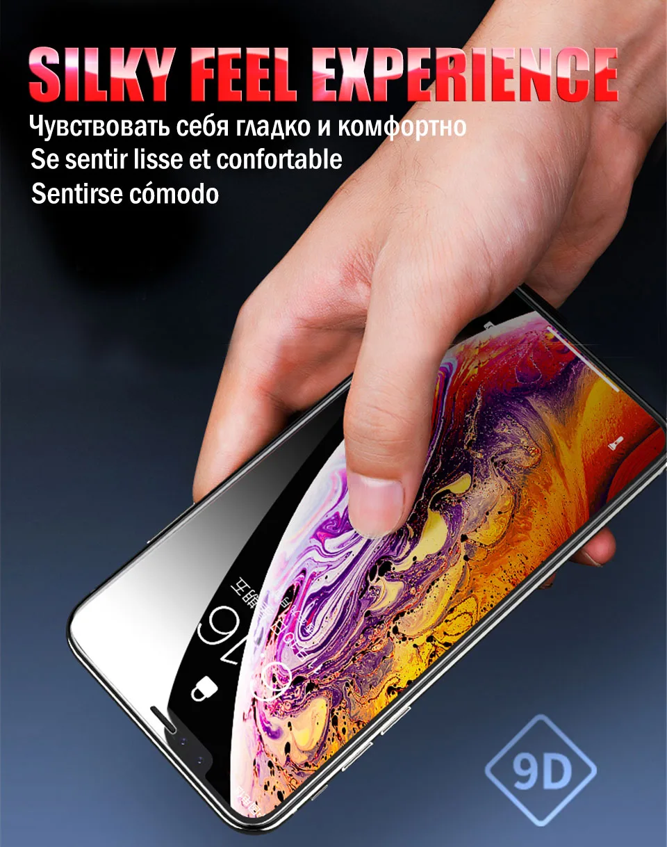 9D 2 шт закаленное стекло для Apple iphone 11 Pro MAX XS MAX XR X 10 полный клей 9H твердость пленка экрана