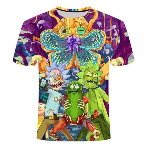Прямая поставка Rick and Morty By Jm2 Art 3D Футболка мужская детская футболка летние футболки с короткими рукавами и круглым вырезом большого размера 6XL - Цвет: Бургундия