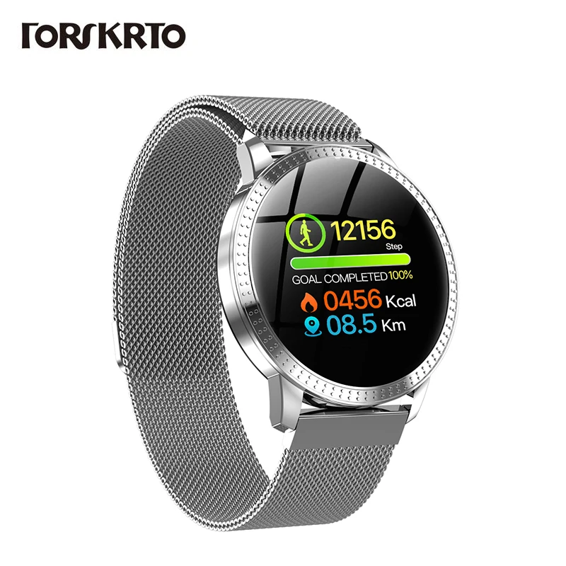 

Forskrto F18 1.22 Inch Smart Watch Waterproof IP67 Blood Pressure Monitoring Metal Starp Multi Sport Modes SmartWatch Women Band