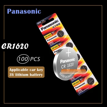

100PCS Panasonic CR1620 Button Cell Coin Batteries CR1620 Car Remote Control Electric Alarm 3V Lithium Battery