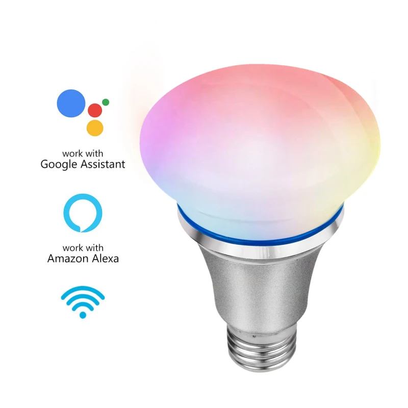 

OOBEST AC100V-240V E27 5W WiFi smart LED RGB light bulb remote/voice/app control with Amazon Alexa (Echo/Dot/Tap) and Google Home