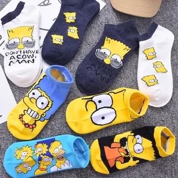 

Socks Women Men Unisex Streetwear Cartoon Socks Pack Sesame Street Socks Set Simpsons Harajuku Cute Cotton Sock 4 Pairs 1 Lot