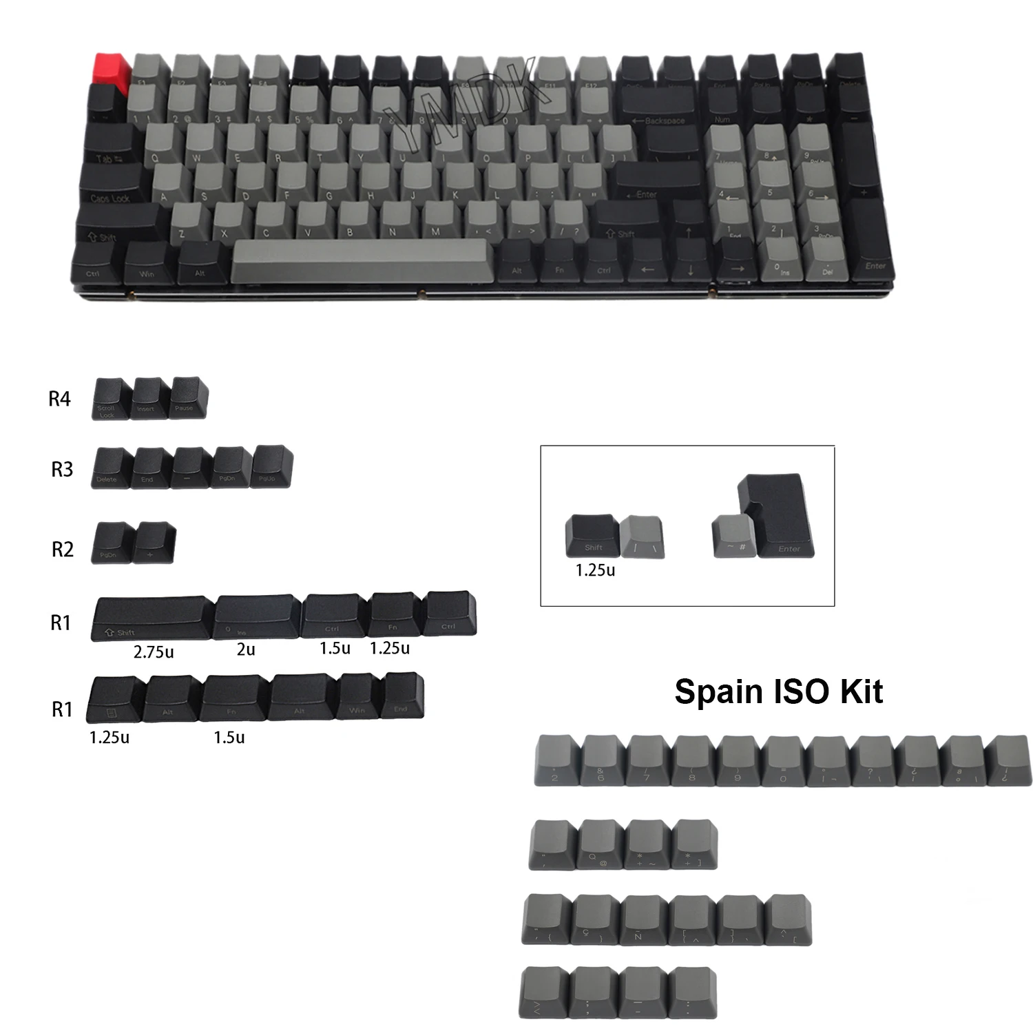 Dolch Laser-perfil Grosso Pbt Keycap Teclado Mecânico mx Iso Russo Reino Unido Italiano Alemão Espanha Oem Ymd96 104 87 61 - Imagem 3