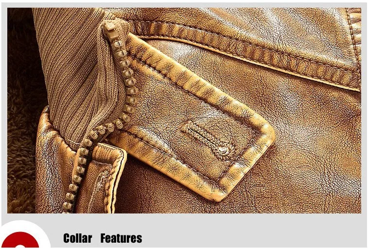 Leather Jacket Men Winter Warm Washed Leather Bomber Motorcycle Jackets Stand Collar Coat Plus Size XXXL 5XL Outwear Parkas