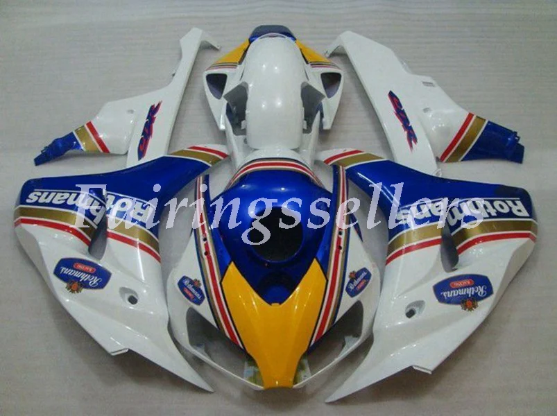 Литьевая Форма ABS Полный комплект обтекателя Подходит для Honda CBR1000RR 06 07 2006 2007 1000RR Обтекатели белый синий - Цвет: White blue