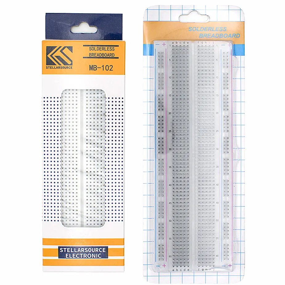 MB-102 белый/прозрачный Макет 830 Точка без Solderless PCB хлеб доска MB102 тестирование Разработка DIY Электронный экспериментальный MB-102 белый/прозрачный Макет 830 Точка без Solderless PCB хлеб доска MB102 тестирование Разработка DIY Электронный экспериментальный