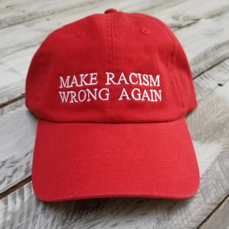 Бейсбольная Кепка с вышивкой "Сделай расизм", хлопок, мягкая регулируемая красная Кепка для папы, мужские и женские повседневные Шапки