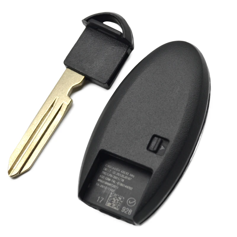 N0040 Smart key keyless-go 2 кнопки 434 МГц 4A чип для Nissan X-trail Qashqai S180144102 пульт дистанционного управления fob