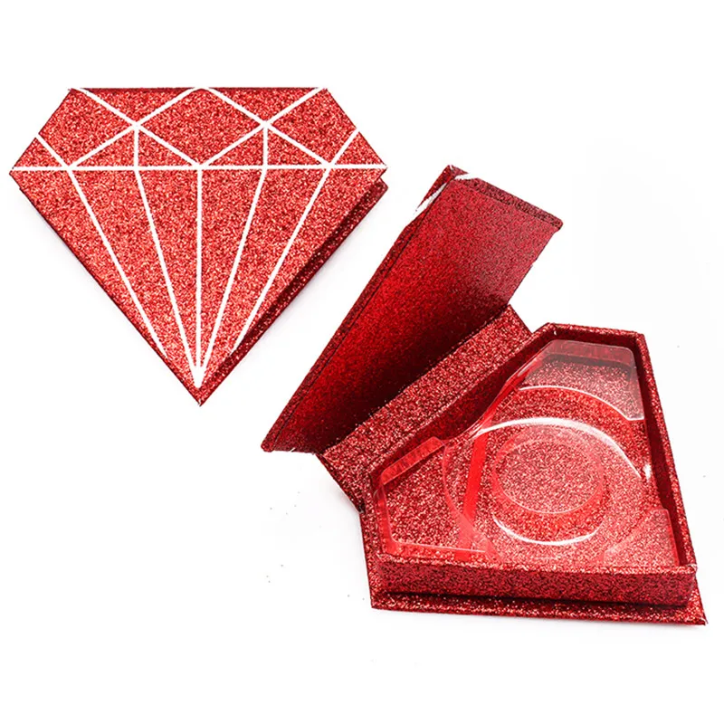 

Eyelashes Box Packaging 3D Mink Lashes Boxes Lash Packaging Diamond Shape Box Empty