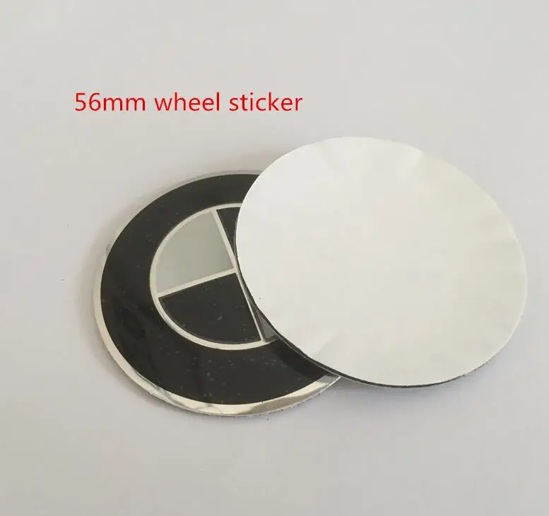 56mm black white 4 шт. 56 мм 65 мм центральный колпак на колесо автомобиля значок пылезащитные Чехлы эмблема наклейка автомобиль Стайлинг Аксессуары - Название цвета: 56mm black white