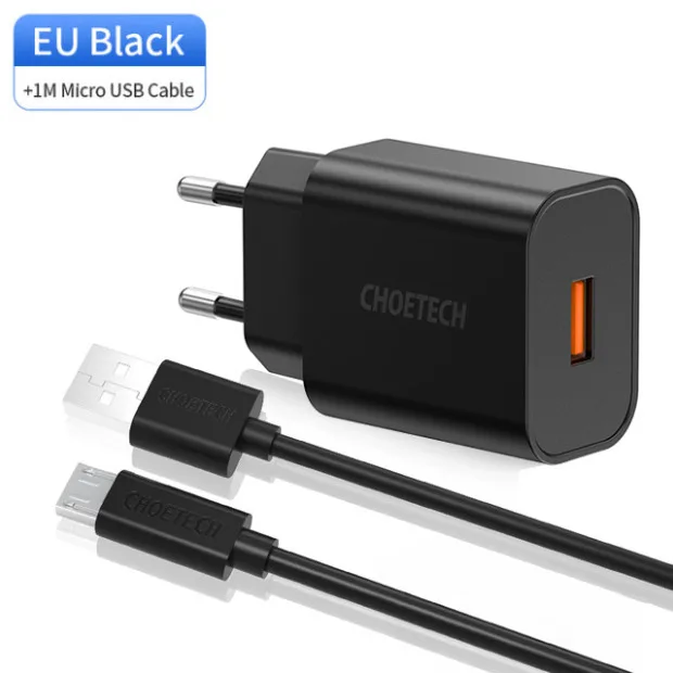 CHOETECH Универсальный 12/18 Вт USB Зарядное устройство US EU Plug дорожное настенное зарядное Зарядное устройство usb-адаптер Smart Зарядное устройство мобильного телефона Зарядное устройство для iPhone 8 Plus - Тип штекера: EU AB 18W