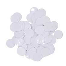 100 шт. 25 мм IC Coin 13,56 МГц MF 1K S50 IC Coin Card Tag F1108 чип пластиковая белая карта контроля доступа