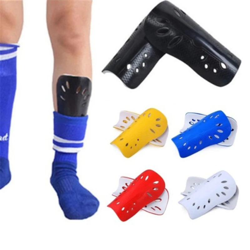1 Pair Football Shin Pads Plastic Soccer Guards Leg Protector For Kids Adult Protective Gear Breathable Guard Blue Red |
