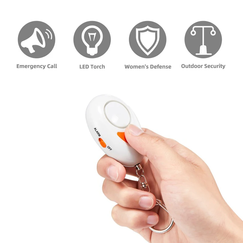Self-Defense Siren 125dB Self-Defense Alarm SOS Alert LED Emergency Device with Carabiner for Women Kid Elderly Keychain Alarm - Famidy.com