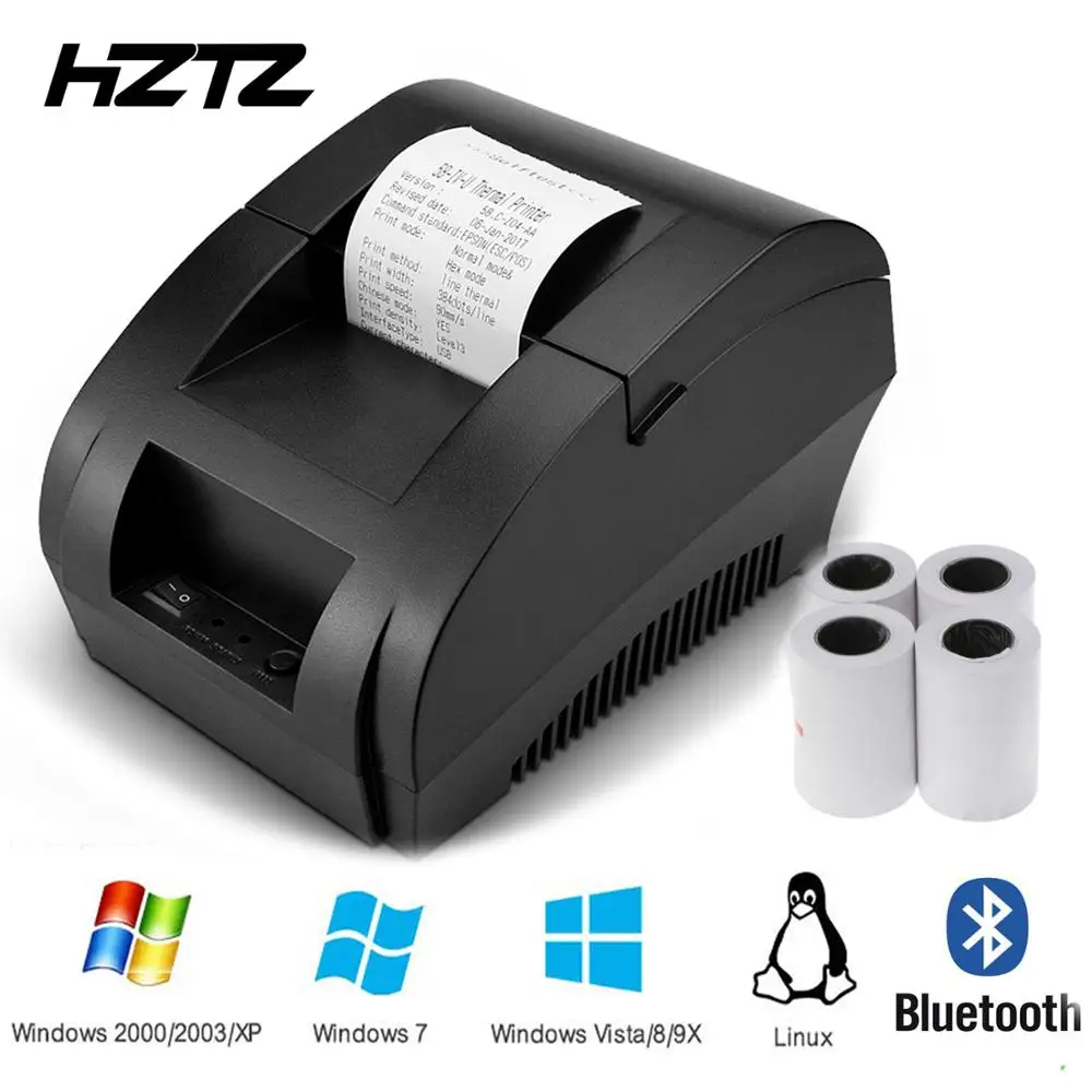 Термопринтер Bluetooth 58 мм принтер чеков Pos с usb портом мобильный телефон Windows