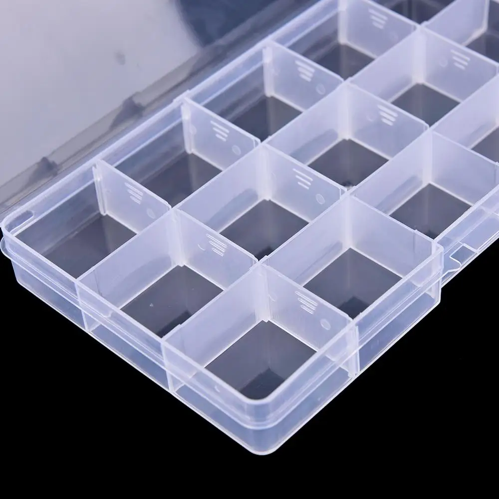 1 шт. многофункциональная высокопрочная с 15 отделениями прозрачная видимая пластиковая коробка для хранения бумажная Серьга на застёжке-клипсе