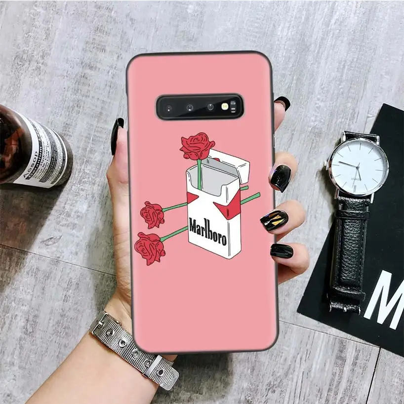 Зажигалка сигарета черный чехол для телефона для samsung Galaxy S10+ Plus Lite Note 10 9 8 S9 S8 J4 J6+ Plus S7 S6 Edge Coque - Цвет: BA306-1