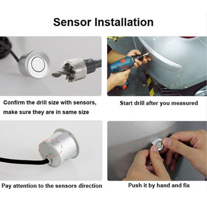 

LED Wireless Parking Sensor Kit Parktronic 4 Sensors Auto Car Reverse Assistance Backup Radar Monitor System Detector De Radar