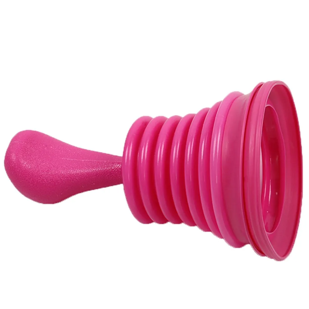 hot pink Слив унитаза плунжеры кухонный резиновый Плунжер для раковины труба-очиститель трубопровода земснаряд бытовой канализационный всасывающий разъем ванная комната инструменты - Цвет: hot pink