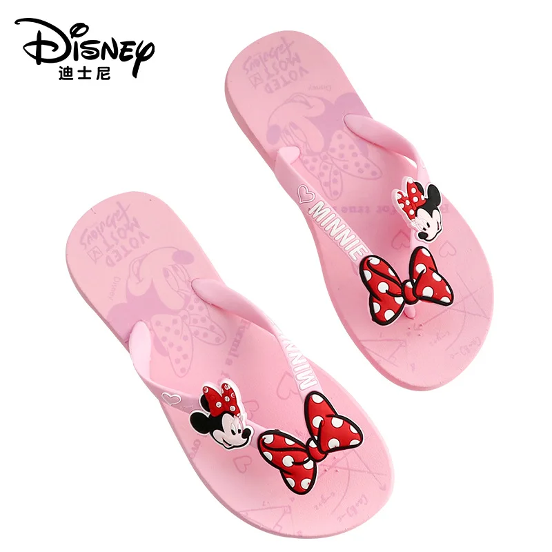 Chanclas De Dibujos Animados De Mickey Minnie Mouse Originales De Disney Para Ninas Novedad De Verano Antideslizantes Transpirables Informales Zapatos De Playa De Tacon Plano Aliexpress