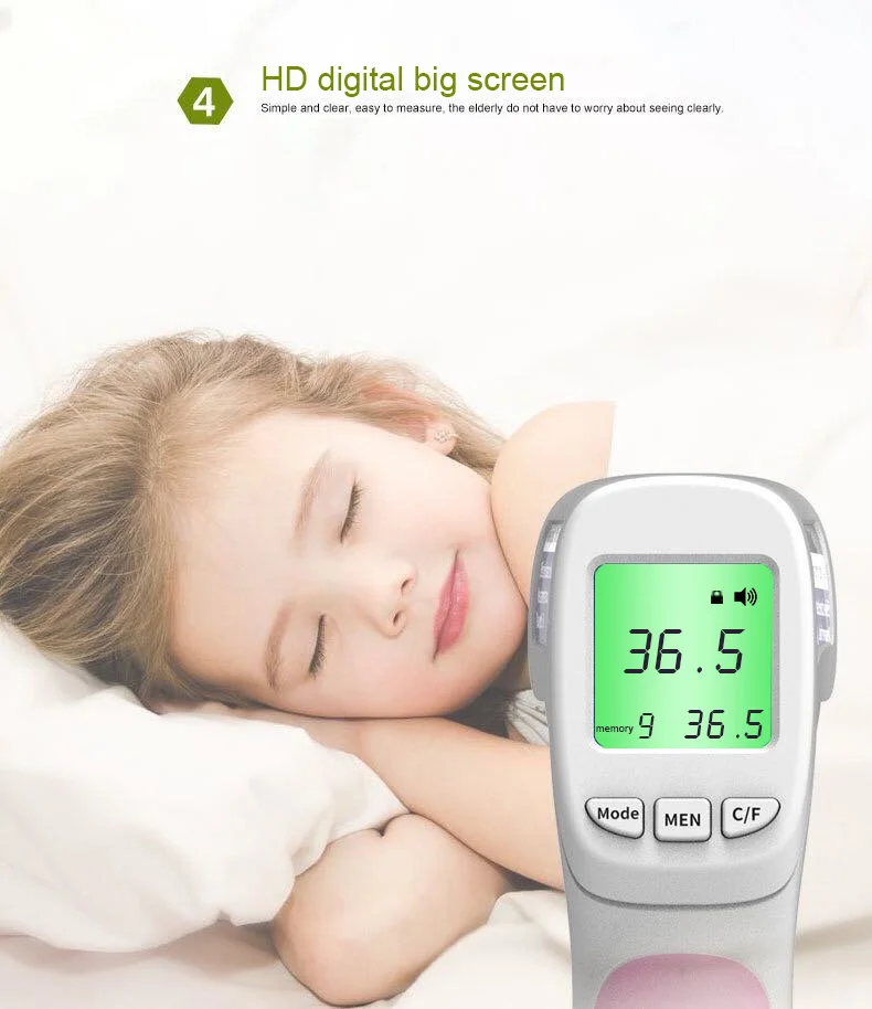 

High Standard 1s Fast Measurement Infrared Forehead Temperature Gun Baby / adult Digital Thermometer Non-contact Thermometer