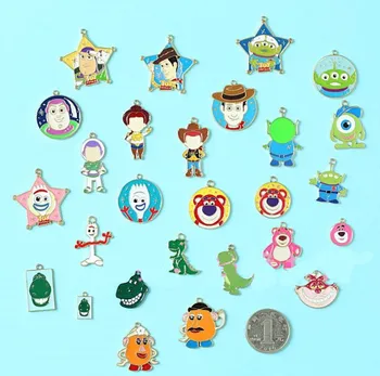 

New 50pcs mix TOY bears Cartoon DIY Earrings necklace Key chain Metal Charm Pendants Jewelry Making DIY gifts