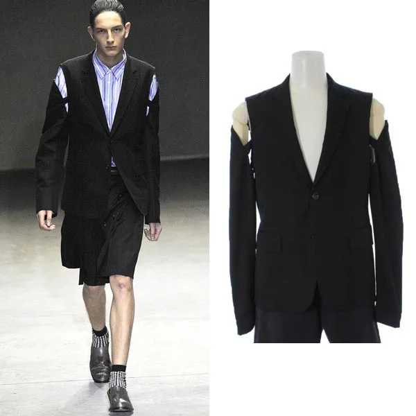 

XS-6XL 2021 Men's New Fashion Original Design Cut Shoulder Suit Jacket Plus Size Singer Costumes
