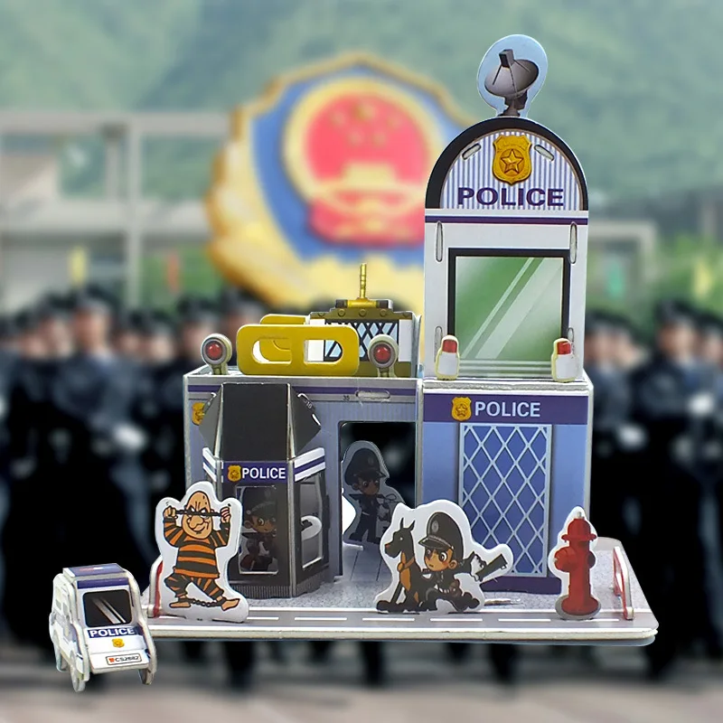 Детские 3D головоломки макияж бумага ручной работы полиция образовательная сила научно-образовательная игрушка стойла Customi