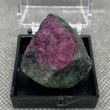 

Best! 100% natural Myanmar Fluorescent Ruby rough mineral stones and crystals healing crystals quartz gemstones +Box 35mm
