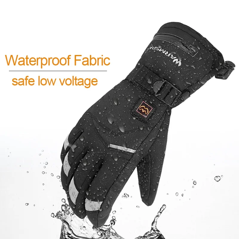 Горячие Зимние электрические термальные перчатки водонепроницаемые перчатки с подогревом на батарейках с сенсорным экраном Лыжная мотоциклетная зимняя рукавица