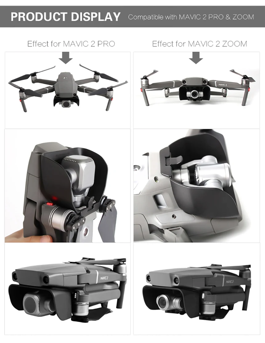 MAVIC 2 Антибликовая бленда крышка Солнцезащитный чехол Защитная крышка карданный протектор камеры для DJI MAVIC 2 Pro/Zoom Защита объектива