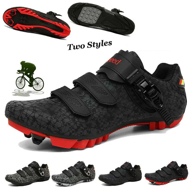 Zapatillas mtb para hombre y mujer, bicicleta zapatos planos de carreras de velocidad, con tacos autoblocantes, para bicicleta de montaña, Spd|Zapatillas de ciclismo| - AliExpress