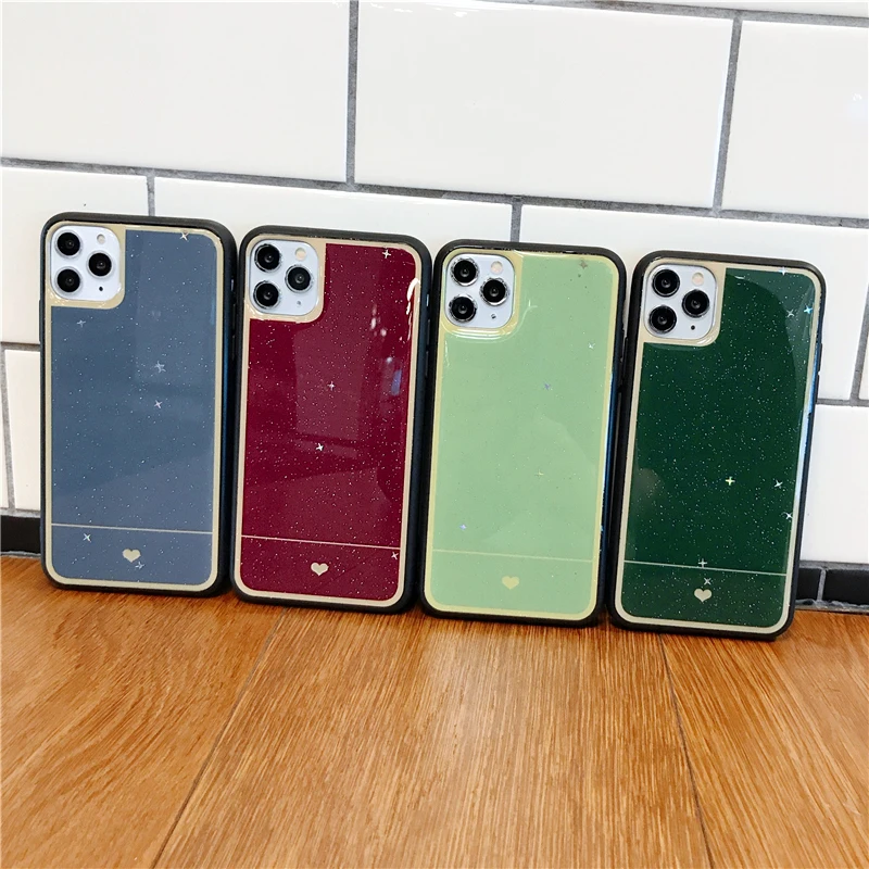 Сплошной цвет маленькое сердце любви чехол для телефона iPhone 11 Pro Max X XS MAX XR 6 7 8 plus