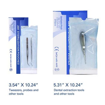 

200pcs/lot 135 x 290mm DENTAL SELF SEAL STERILIZATION POUCHES Medical bag no need sealing machine 90 x 260mm