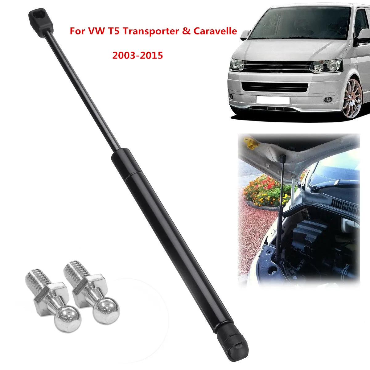 

Black Front Bonnet Hood Support Gas Strut 7E0823359 For VW T5 Transporter Caravelle 2003 2004 2005 2006 2007 2008 2009 - 2015