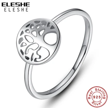 

ELESHE Classic Tree of Life 925 Sterling Silver Rings for Women Trendy Family Tree Women Rings Accessories Mothers Day Gifts