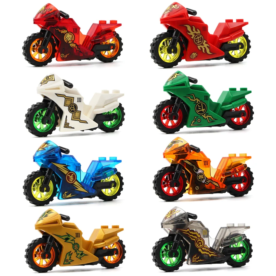 8pcs/set MOC Motorcycle Building Blocks Accessories Mount Motor Car Bricks Model Kits DIY Toys Kids Educational | Игрушки и хобби