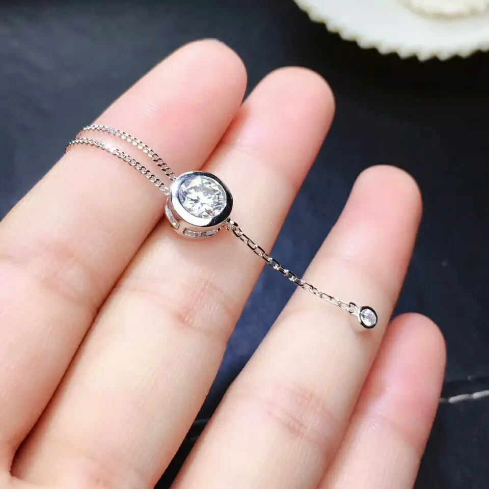 MeiBaPJ 2 карата Moissanite для комплекта бриллиантовых ювелирных изделий 925 Серебряное кольцо подвеска ожерелье 2 шт. костюмы Свадебные украшения для женщин