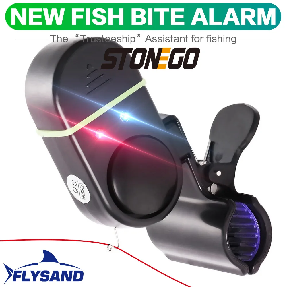 Alarme de pêche FLYSAND avec 2 LED - Détecteur de touche pour eau douce et eau salée