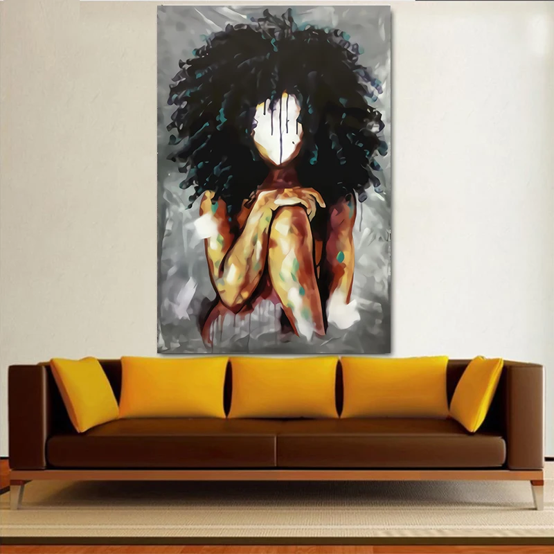 MUTU Black Girl Magic Wall Art Печать на холсте абстрактное искусство девушки акварель холст настенные картины для домашнего декора