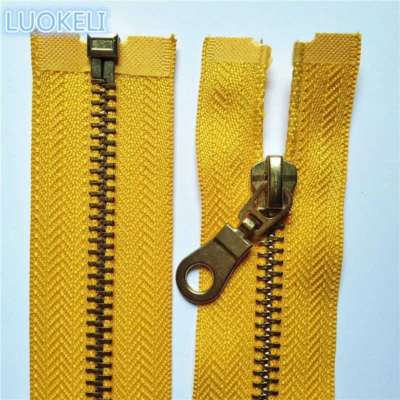 Golden 2 шт. микс 5# латунная металлическая открывающаяся молния 30-60 см(12-24 дюйма) швейная молния(20 цветов - Цвет: Golden