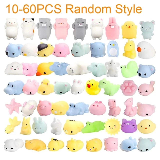10-60pcs Pack Squishy Squeeze Mochi Cat Cute Antistress Squishes Soft Squishies Animals Set Anti Stress Xmas Toys for Children