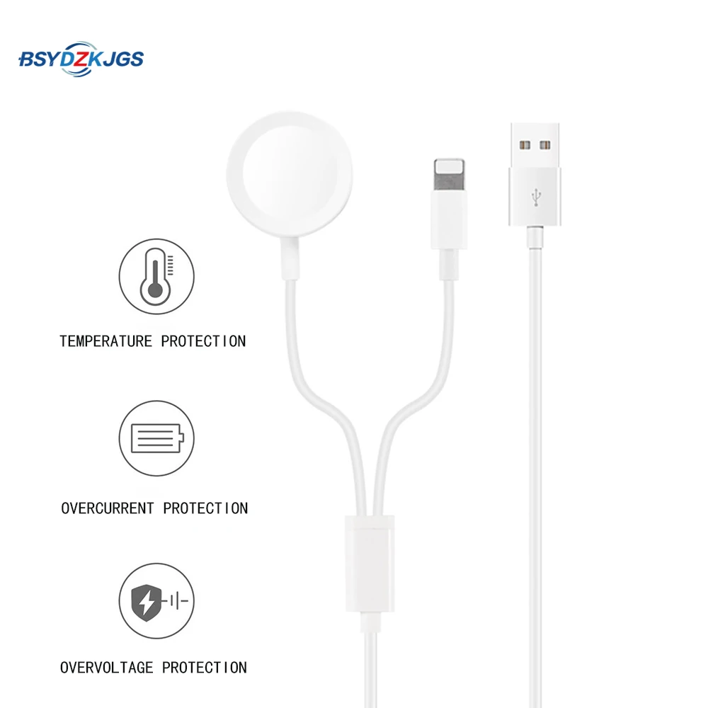 

Fast 2 in 1 Smart Watch Wireless Charger For Apple Watch Series 1 2 3 4 USB Magnetic Charging Cable For iPhone X Xs MAX XR 8 plu