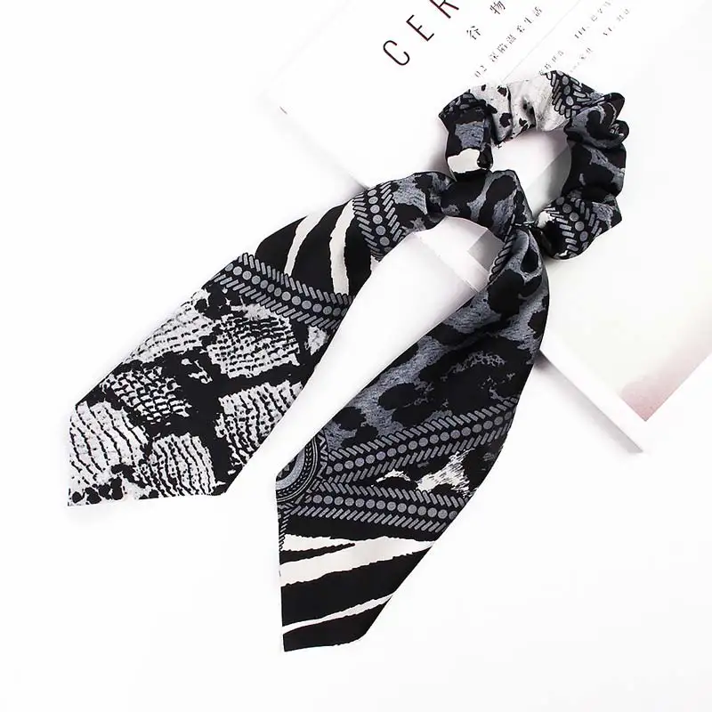 Модный Полосатый Лук стримеры волос кольцо для женщин Boho шарф для волос эластичные волосы трикотажные резинки для волос девушки аксессуары для волос головной убор - Цвет: 13