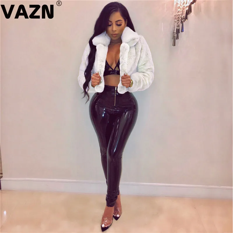 VAZN, зимняя верхняя одежда для молодых девушек, сексуальная, мягкая, модная, открытая стежка, одноцветная, длинный рукав, для женщин, энергетическая, тонкая, толстая, короткая верхняя одежда