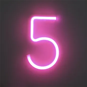 

New Wedding Decor LED Letter Lights 1PC 0-9 Number Light Up Plastic Number Standing Hanging Pink Light Party Decor 0723#30