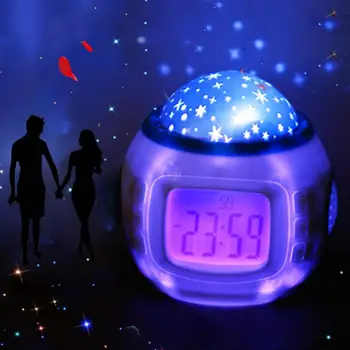 

Digital Alarm Clock Home Electronic Clock Decorative Music Starry Star Sky Projection Alarm Clock Calendar Calendar Thermometer