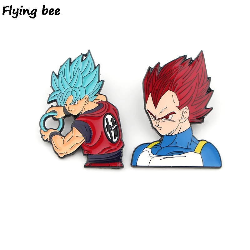 

Flyingbee DRAGON BALL Cool Brooch and Pin Anime Enamel Pins Badges Lapel Pin Brooches Badge for Friends Women Men X0432