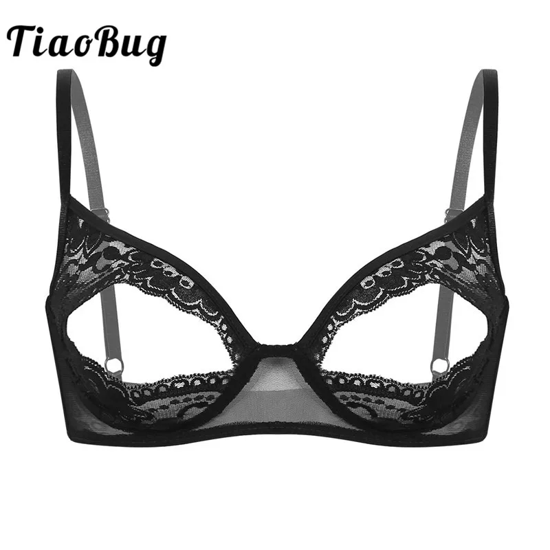 Женское нижнее белье TiaoBug открытые Чашечки без косточек с прозрачными кружевными